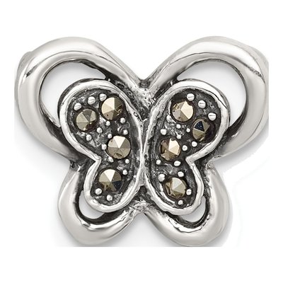 Sterling Silver Marcasite Butterfly Slide Pendant