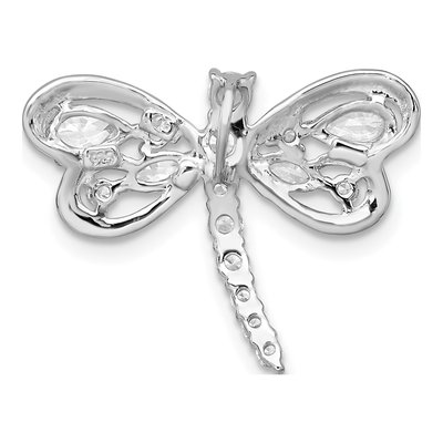Sterling Silver CZ Dragonfly Slide Pendant – view 4