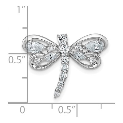 Sterling Silver CZ Dragonfly Slide Pendant – view 5