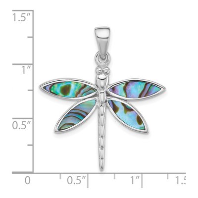Sterling Silver Abalone Dragonfly Pendant – view 4