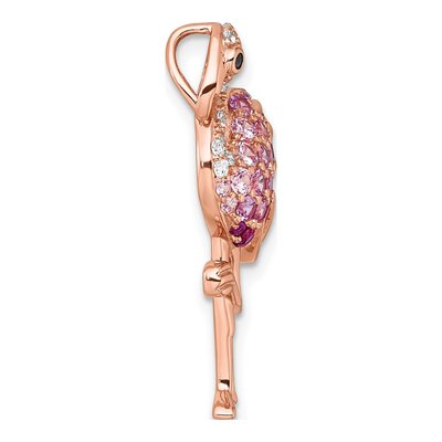 Rose Gold-Plated Sterling Silver CZ Flamingo Slide Pendant – view 3