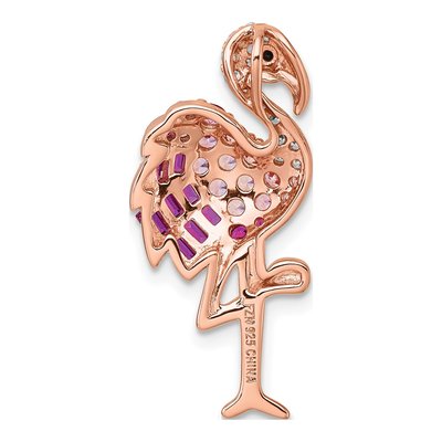 Rose Gold-Plated Sterling Silver CZ Flamingo Slide Pendant – view 4