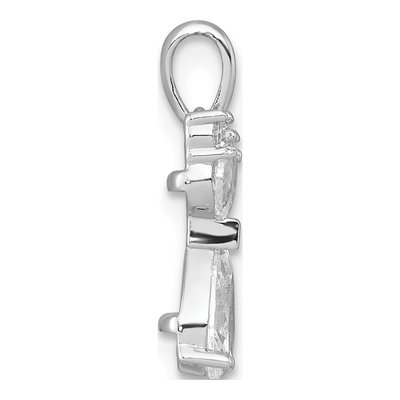 Sterling Silver CZ Cat Pendant – view 3