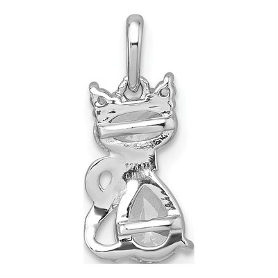 Sterling Silver CZ Cat Pendant – view 4
