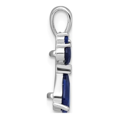 Sterling Silver Lab-Created Sapphire Cat Pendant – view 3