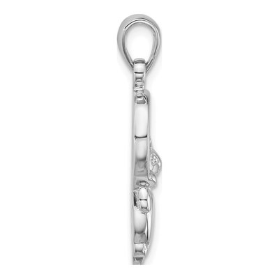 Sterling Silver Mother of Pearl Cat Pendant – view 2