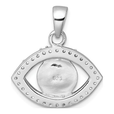 Sterling Silver CZ Evil Eye Pendant – view 4