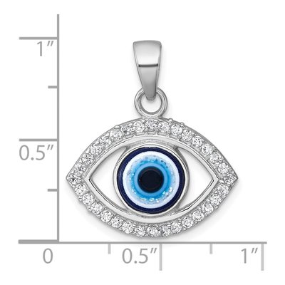Sterling Silver CZ Evil Eye Pendant – view 5