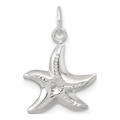 Sterling Silver 3-D Diamond-Cut Starfish Charm – view 4