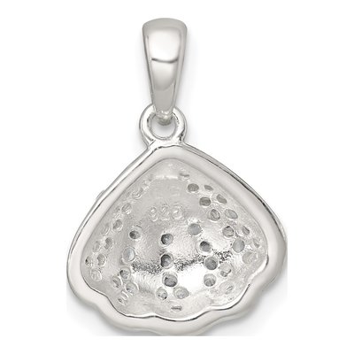 Sterling Silver CZ Shell Pendant – view 4