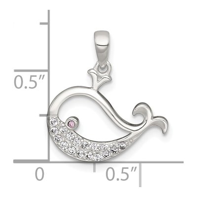 Sterling Silver CZ Whale Pendant – view 5