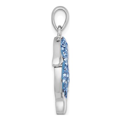 Sterling Silver CZ Dolphin Heart Pendant – view 3