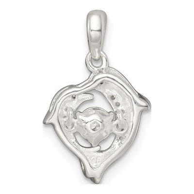Sterling Silver CZ Dolphin Pendant – view 4