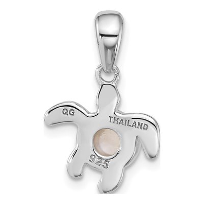 Sterling Silver Mother of Pearl Turtle Pendant – view 3