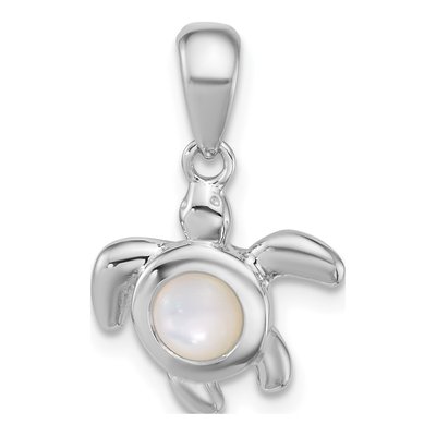 Sterling Silver Mother of Pearl Turtle Pendant