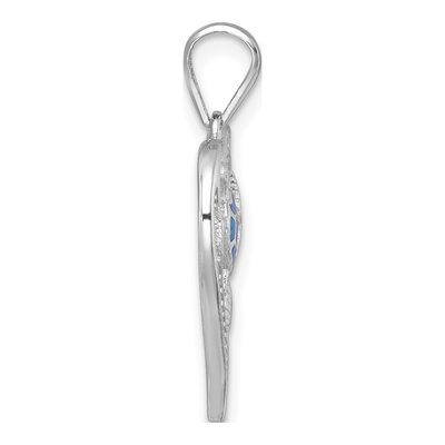 Sterling Silver Lab-Created Opal & CZ Sealife Heart Pendant – view 3