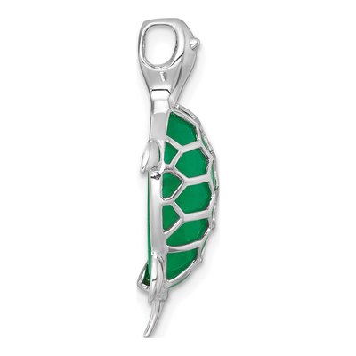 Sterling Silver Dyed Jade Turtle Slide Pendant – view 3