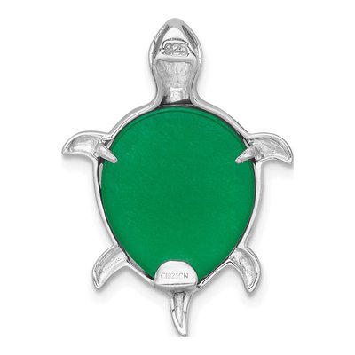 Sterling Silver Dyed Jade Turtle Slide Pendant – view 4