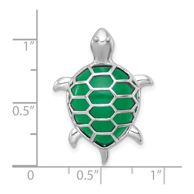Sterling Silver Dyed Jade Turtle Slide Pendant – view 5