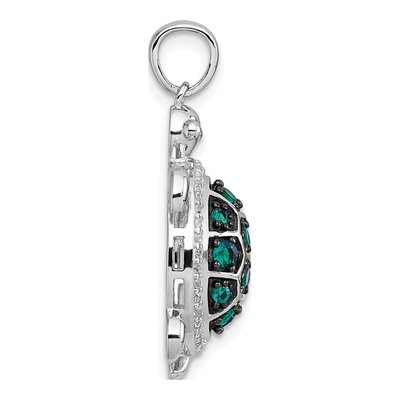 Sterling Silver CZ Turtle Pendant – view 3