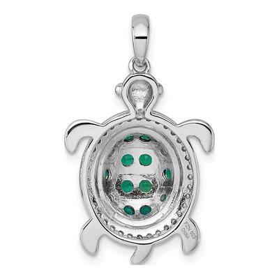 Sterling Silver CZ Turtle Pendant – view 4