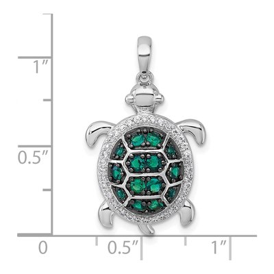 Sterling Silver CZ Turtle Pendant – view 5