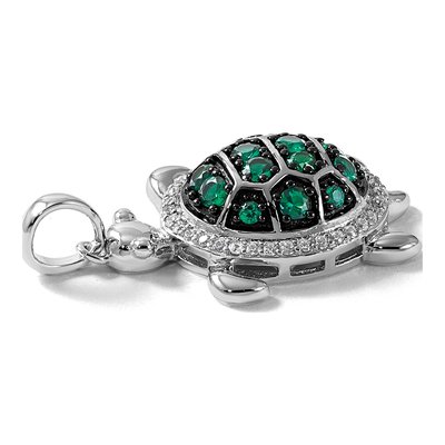 Sterling Silver CZ Turtle Pendant – view 6
