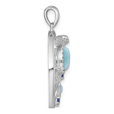 Sterling Silver CZ Larimar Sealife Pendant – view 3