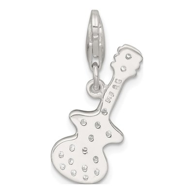 Sterling Silver CZ Guitar Charm – view 4