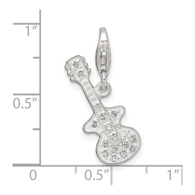 Sterling Silver CZ Guitar Charm – view 5
