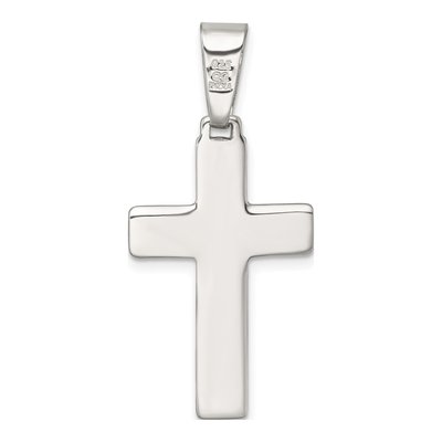 Sterling Silver Grooved Latin Cross Pendant – view 4