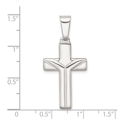 Sterling Silver Grooved Latin Cross Pendant – view 5