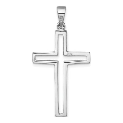 Sterling Silver Cut-Out Latin Cross Pendant – view 4