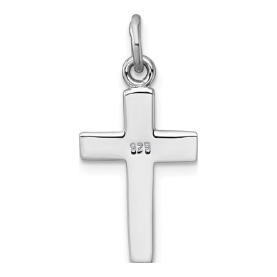 Sterling Silver Enameled Heart Cross Pendant – view 4