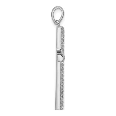Sterling Silver CZ Pave Latin Cross Pendant – view 2