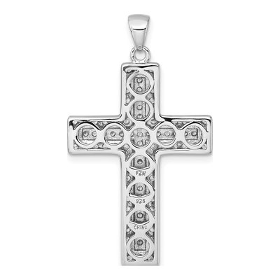 Sterling Silver CZ Latin Cross Pendant – view 4