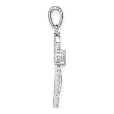 Sterling Silver CZ Latin Cross Pendant – view 3