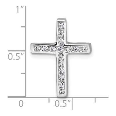 Sterling Silver CZ Latin Cross Slide Pendant – view 5