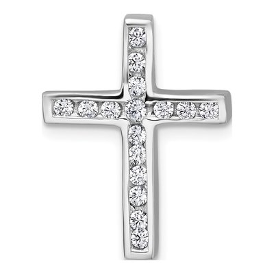 Sterling Silver CZ Latin Cross Slide Pendant