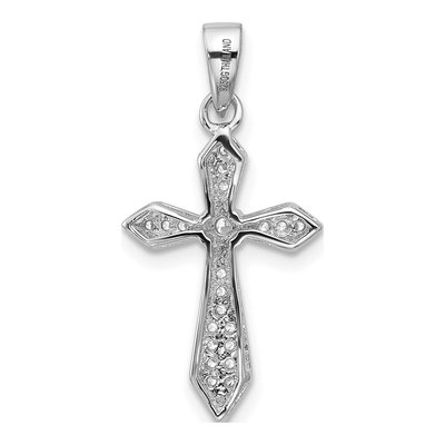 Sterling Silver CZ Pointed Cross Pendant – view 3