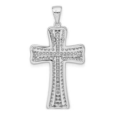 Sterling Silver CZ Pave Cross Pendant – view 4