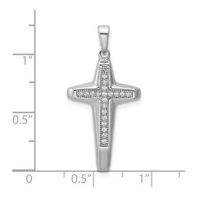 Sterling Silver CZ Cross Pendant – view 4