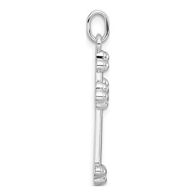 Sterling Silver & 14K Gold CZ Budded Cross Pendant – view 3