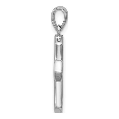 Sterling Silver Black Enamel Cross Pendant – view 2