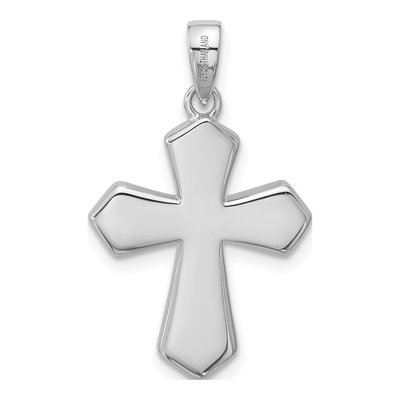 Sterling Silver Black Enamel Cross Pendant – view 3