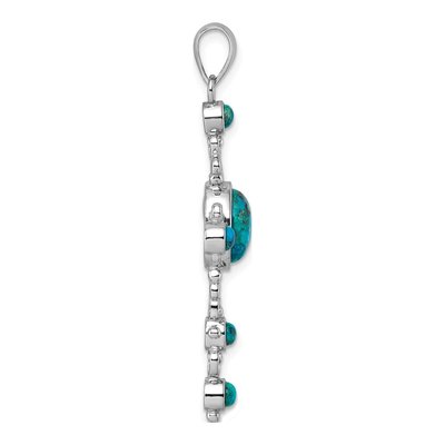 Sterling Silver Turquoise Cross Pendant – view 3