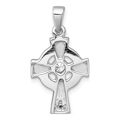 Sterling Silver CZ Celtic Cross Pendant – view 4