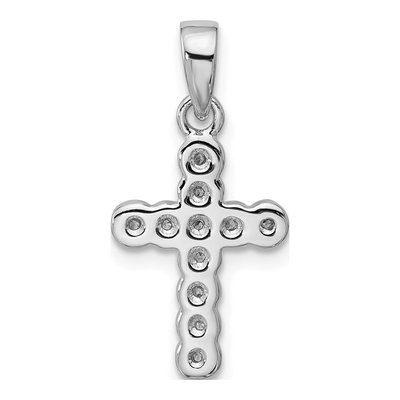 Sterling Silver CZ Cross Pendant – view 3