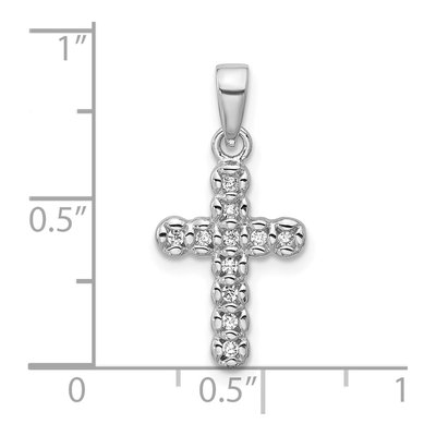 Sterling Silver CZ Cross Pendant – view 4