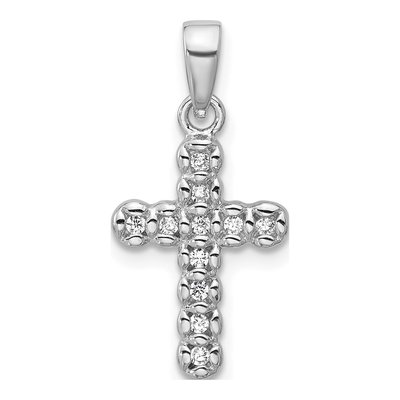 Sterling Silver CZ Cross Pendant
